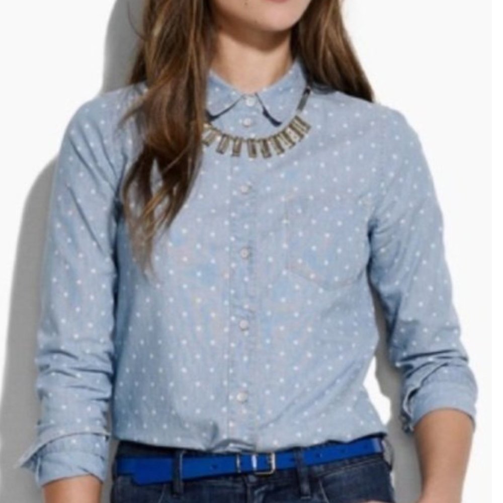 JCrew Boy PolkaDot Button-Up Sz 0 VGUC